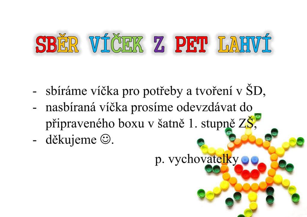 Sbíráme PET víčka