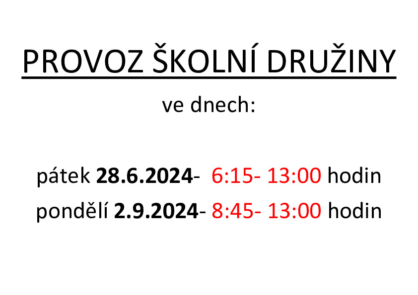 Úprava provozní doby