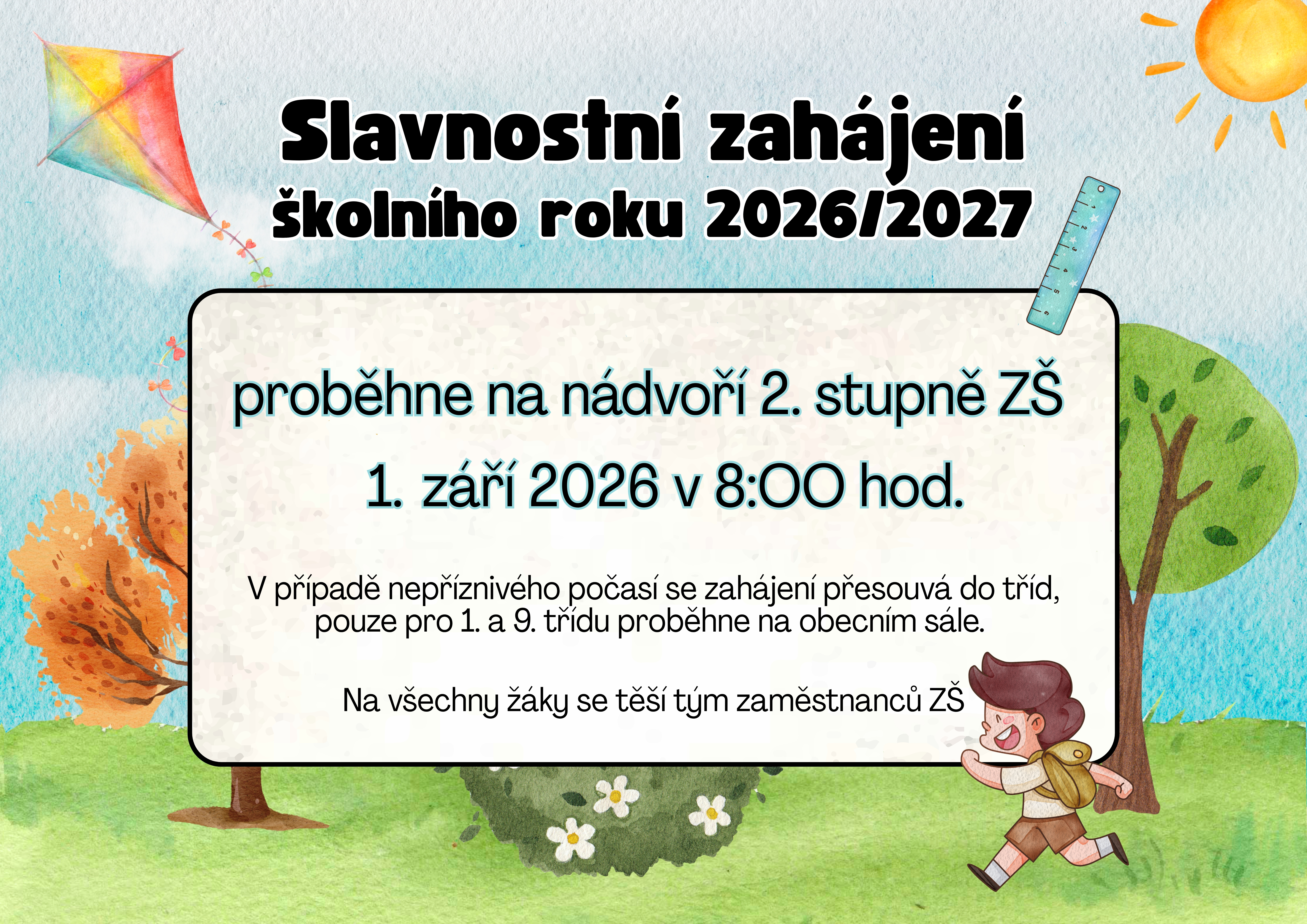 Zahájení školního roku 2026 - 27