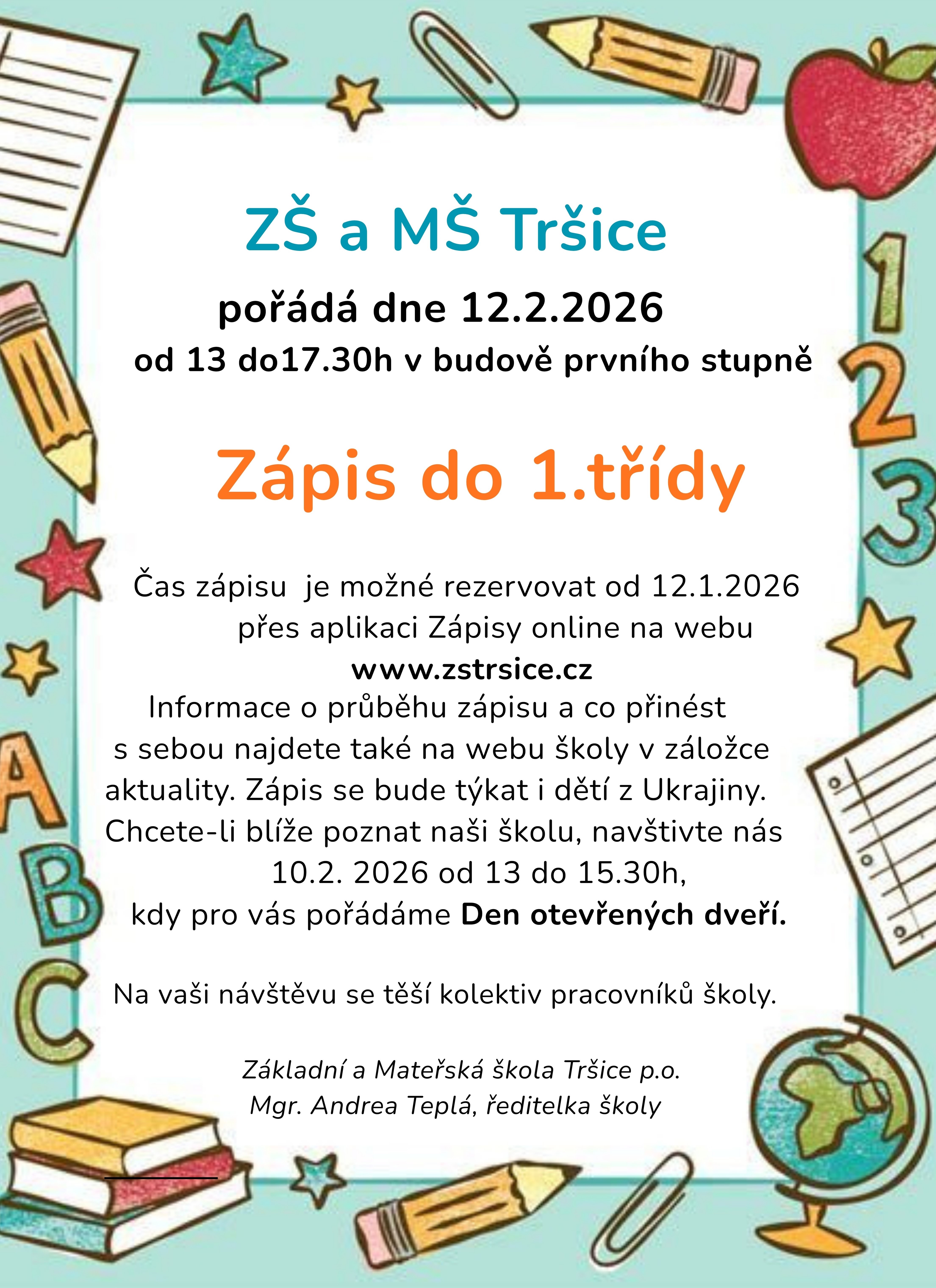 Zápis do 1. třídy 2026
