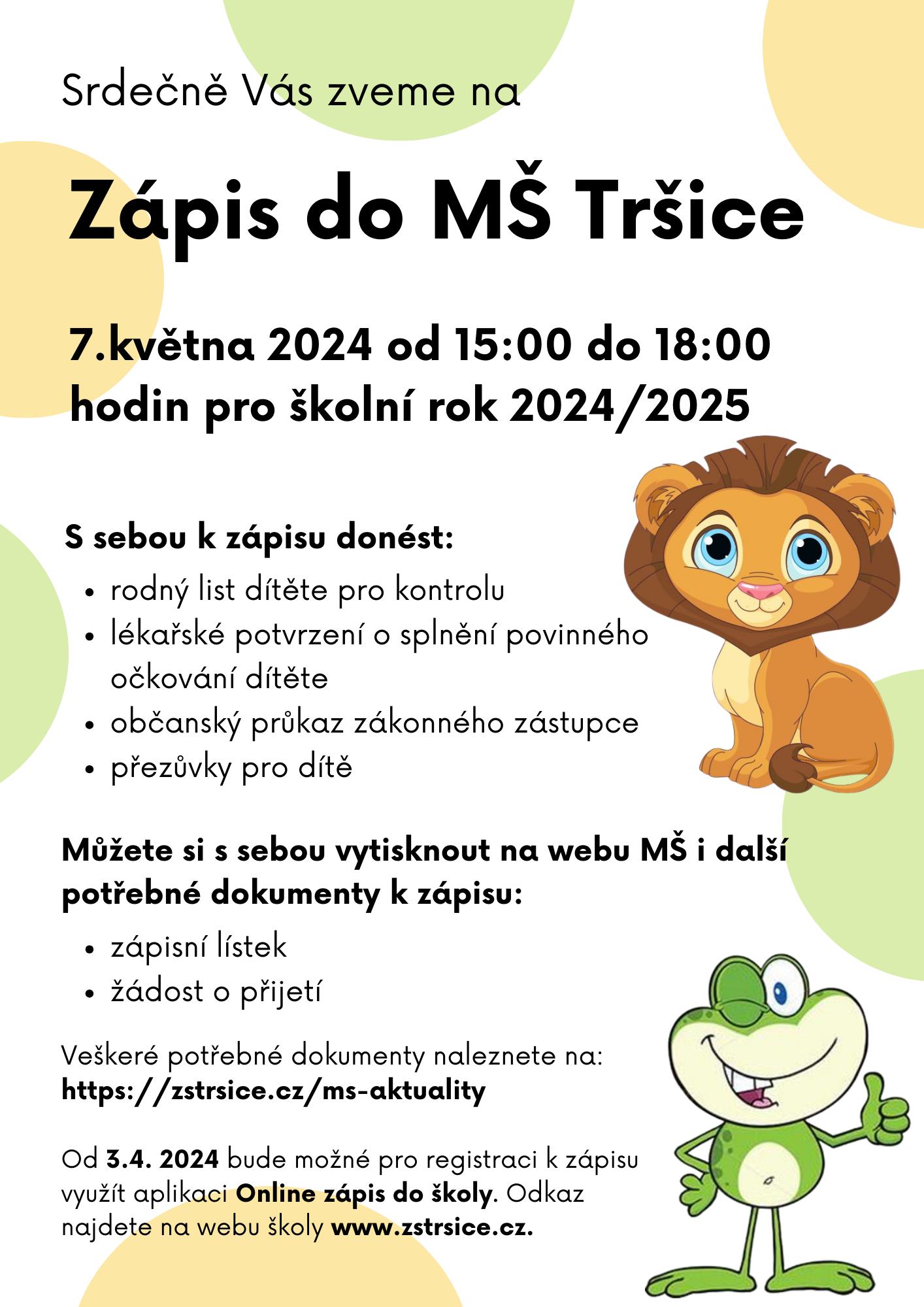 Zápis do MŠ 2024/2025